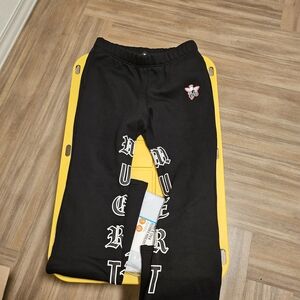 Hasta Muerte Men's Black Graphic Sweatpants With Money Angel